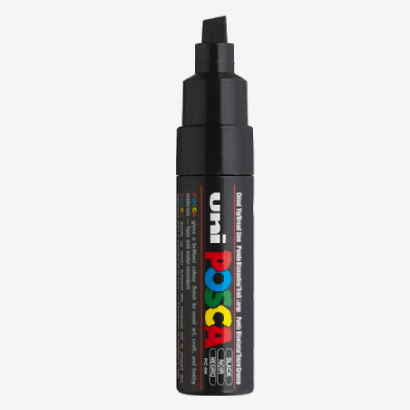 Marcador uni posca 8K Preto - Papelaria Encantada
