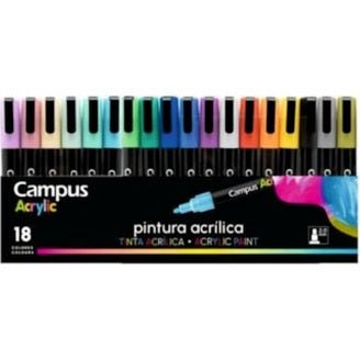 Marcadores Acrílico Campus pack 18 - Papelaria Encantada