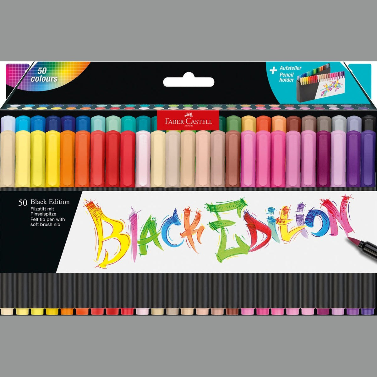 Marcadores Black - Edition Faber - Castell 50 unidades - Papelaria Encantada
