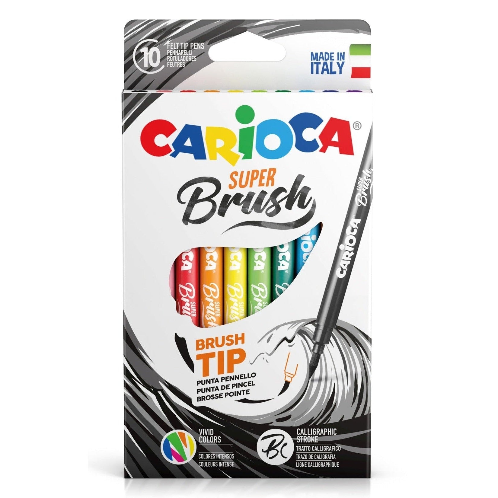 Marcadores Brush pen super soft cx10 Carioca - Papelaria Encantada