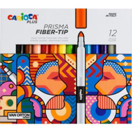 Marcadores carioca plus cx 12 unidades - Papelaria Encantada