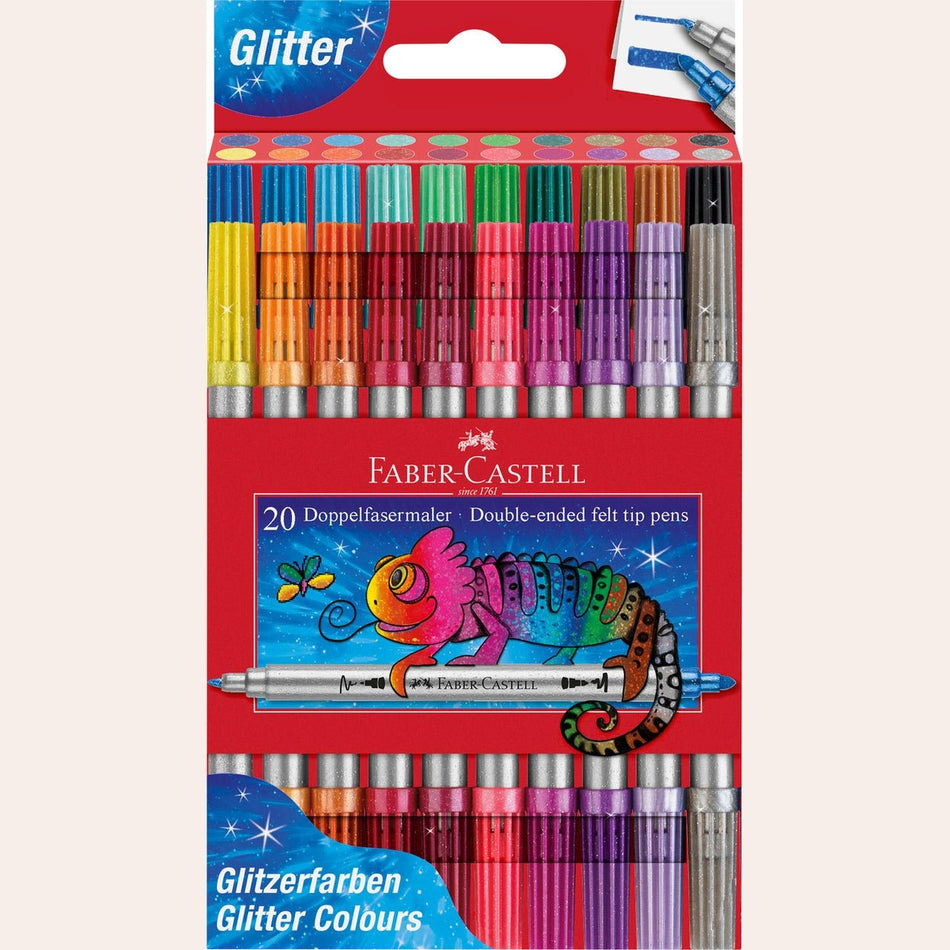 Marcadores com glitter Faber - castell cx 20 - Papelaria Encantada