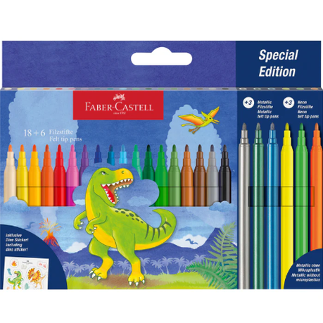 Marcadores faber - castell 18+6 - Papelaria Encantada
