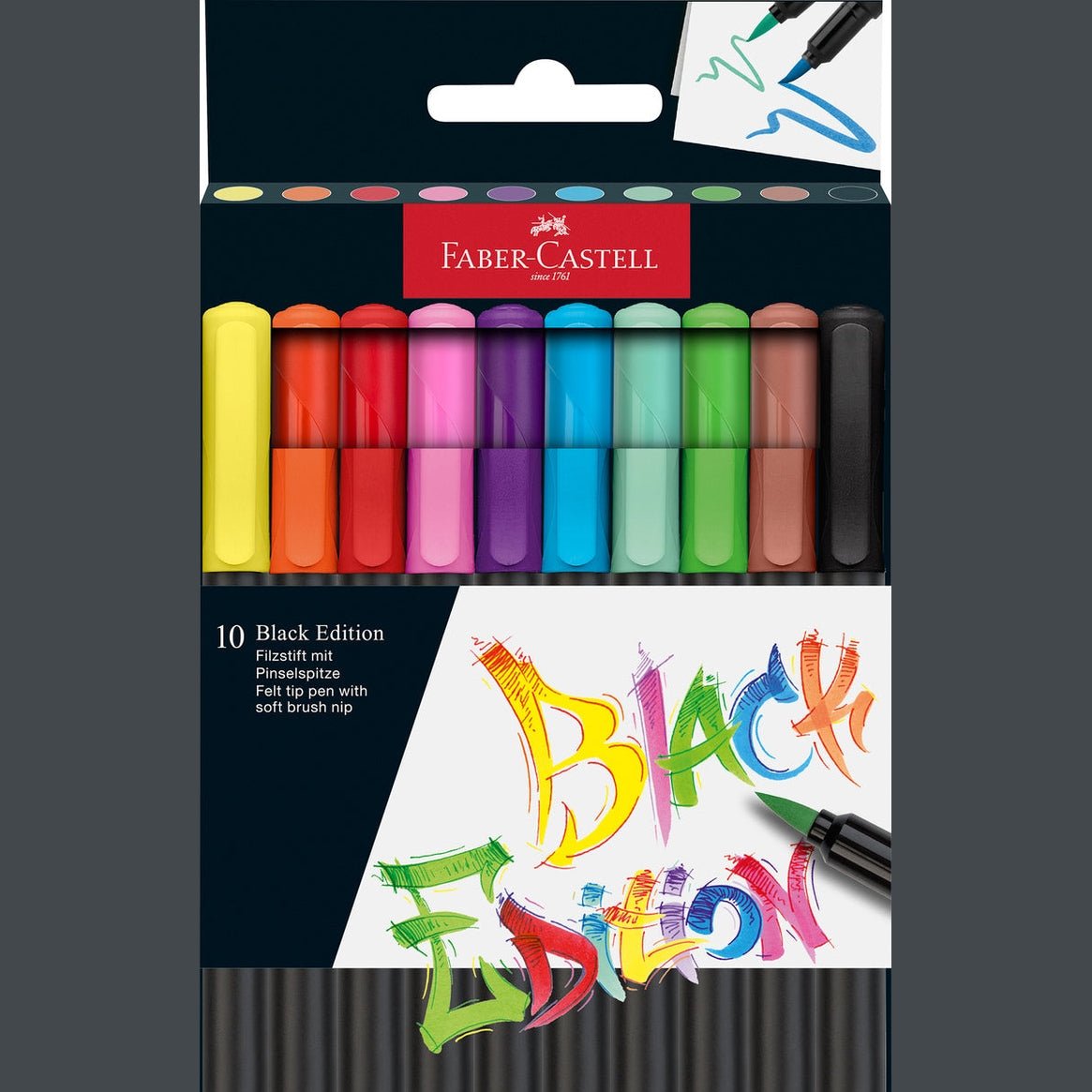 Marcadores Faber - Castell Black - Edition 10 unidades - Papelaria Encantada