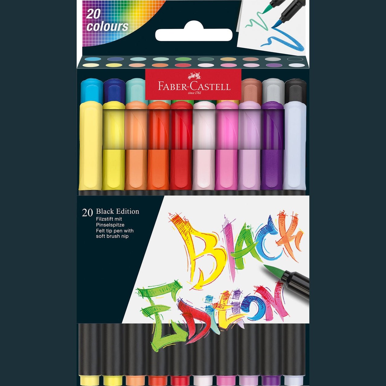 Marcadores Faber - Castell Black - Edition 20 unidades - Papelaria Encantada