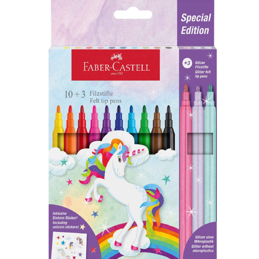 Marcadores faber - castell Unicórnio 10+3 - Papelaria Encantada