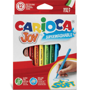 Marcadores laváveis carioca joy blister c/12 - Papelaria Encantada