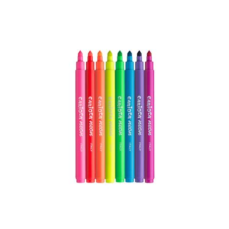 Marcadores neon super flurescente cx8 Carioca - Papelaria Encantada