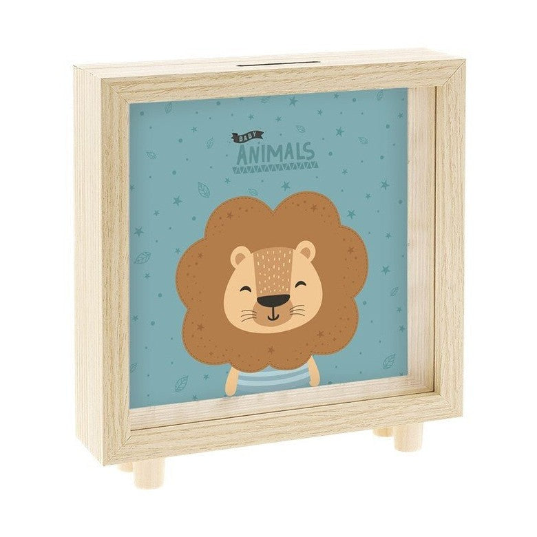 Mealheiro de madeira Aurea Kids - Leão - Papelaria Encantada