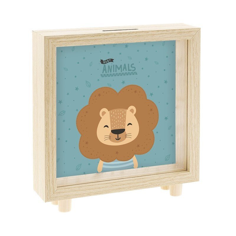 Mealheiro de madeira Aurea Kids - Leão - Papelaria Encantada