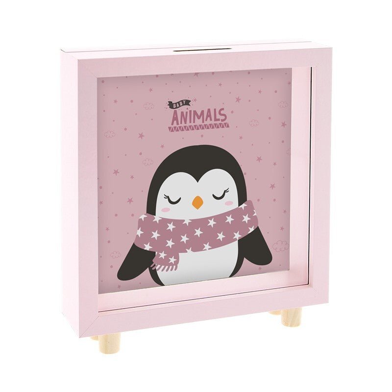 Mealheiro de madeira Aurea Kids - Pinguim - Papelaria Encantada