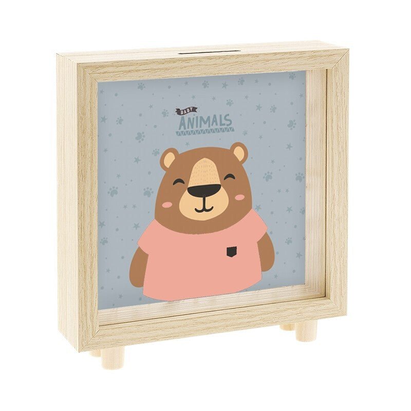 Mealheiro de madeira Aurea Kids - Urso - Papelaria Encantada