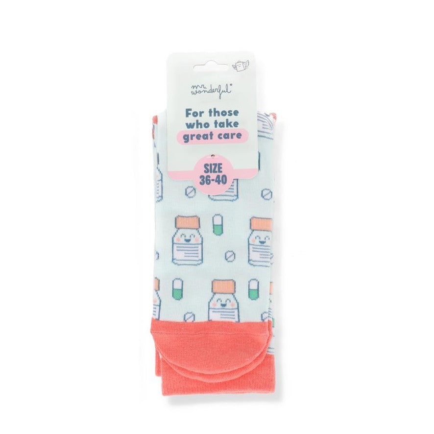 Meias 36 - 40 - Frasco Medicamentos - Mr. Wonderful - Saúde - Papelaria Encantada