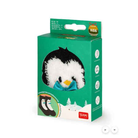 Meias antiderrapantes Pinguin para crianças - Combinam! Legami - Papelaria Encantada