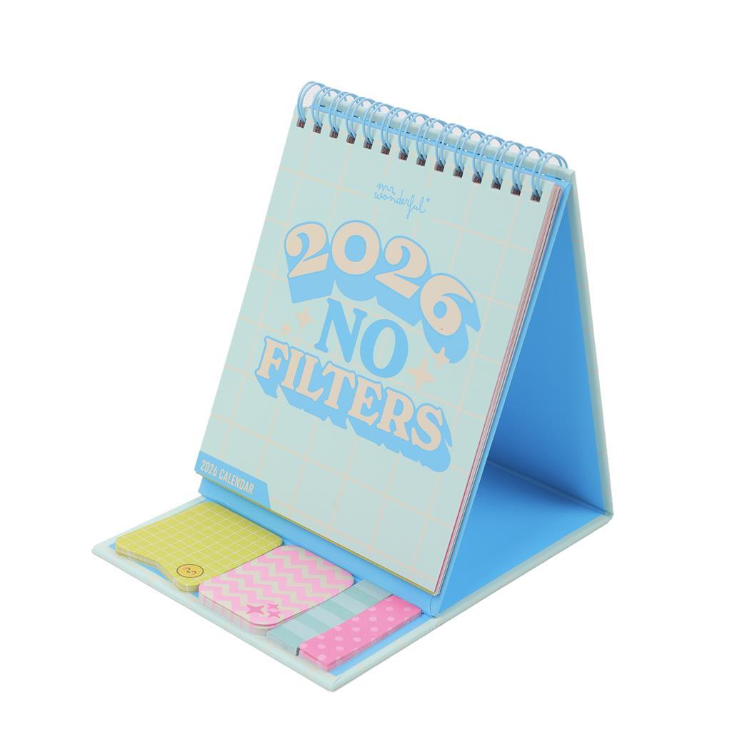 Mini calendário de mesa 2026 - No filters - Mr. Wonderful - Papelaria Encantada