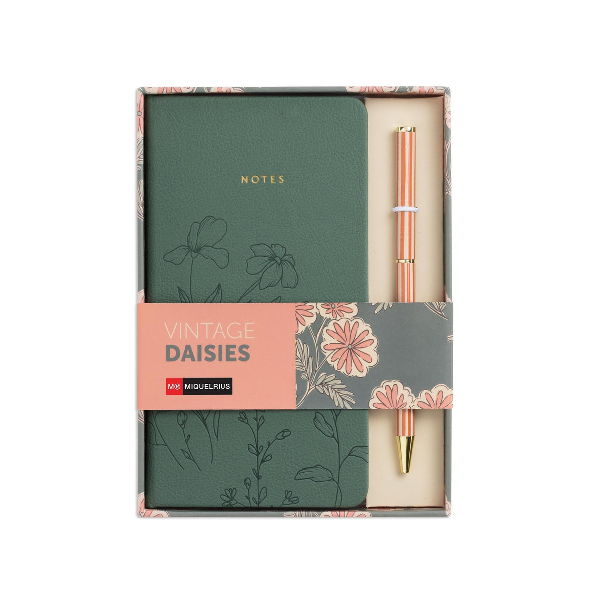 Conjunto de Caderno e Esferográfica Miquelrius Vintage Daisies