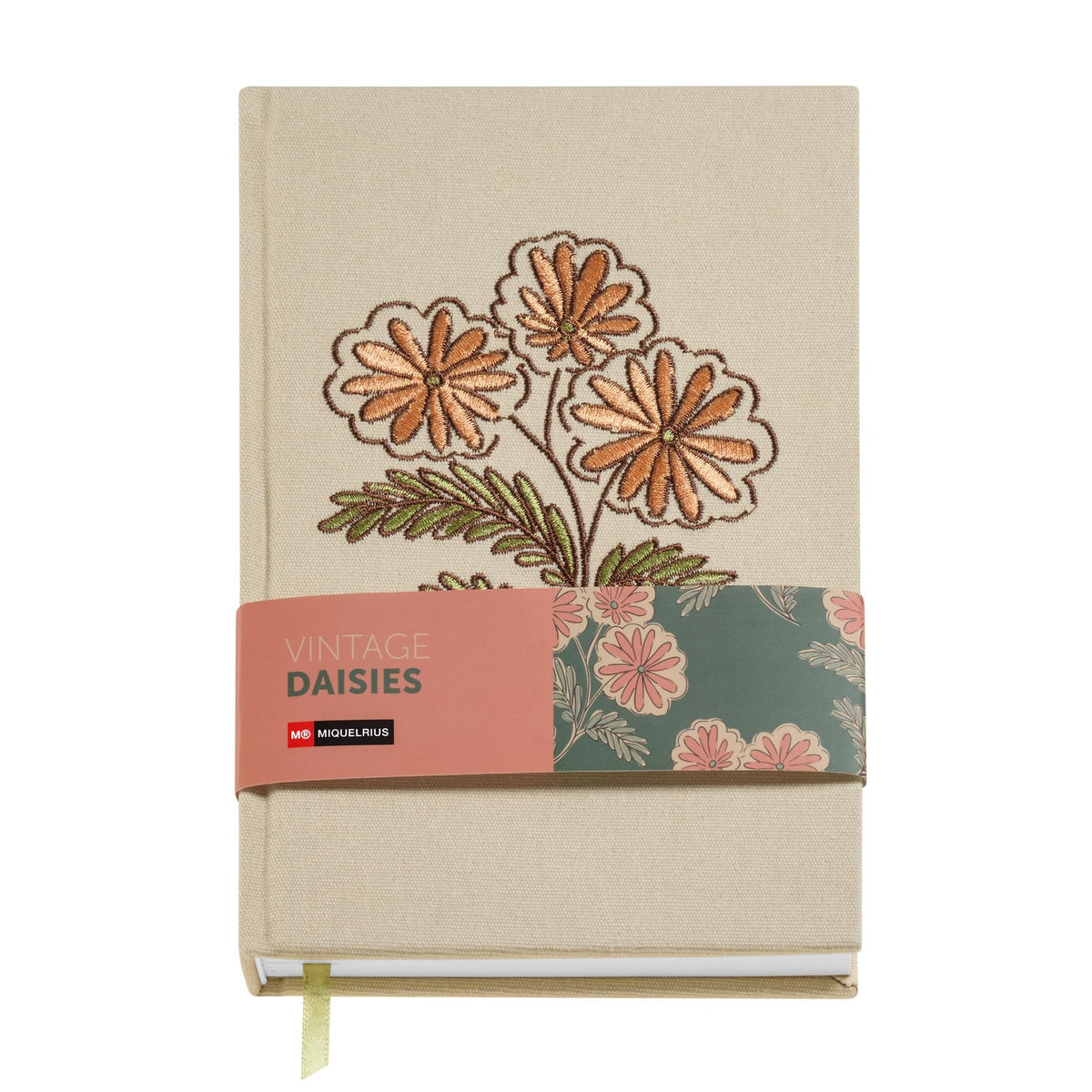 Caderno A5 Pautado Miquelrius Vintage Daisies Flor Bordada