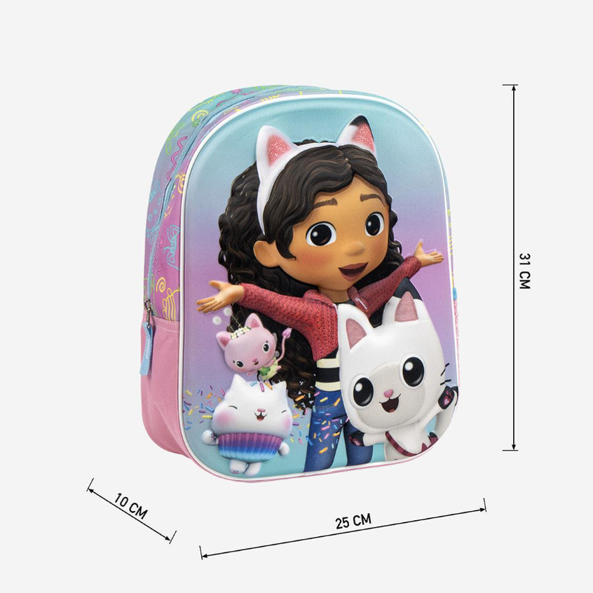 Mochila 3D Gabby Dollhouse 31cm Pre-escolar - Papelaria Encantada