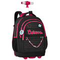 Mochila c/ trolley Luluca Preto 46cm - Papelaria Encantada