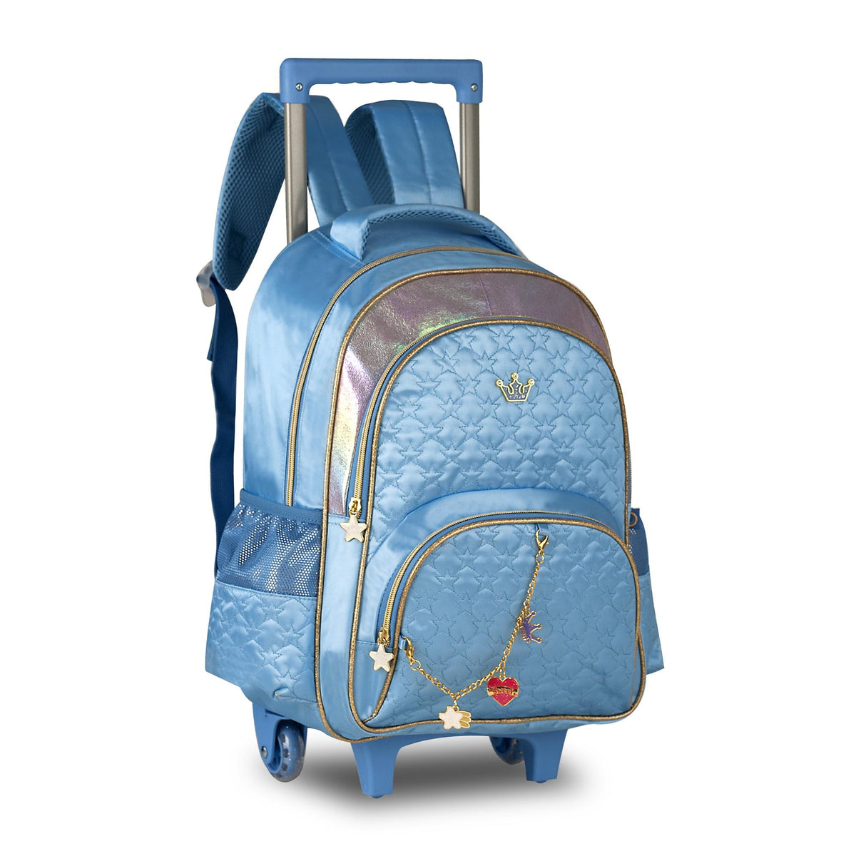 Mochila com trolley Sweet Queen Azul 40Cm - Papelaria Encantada
