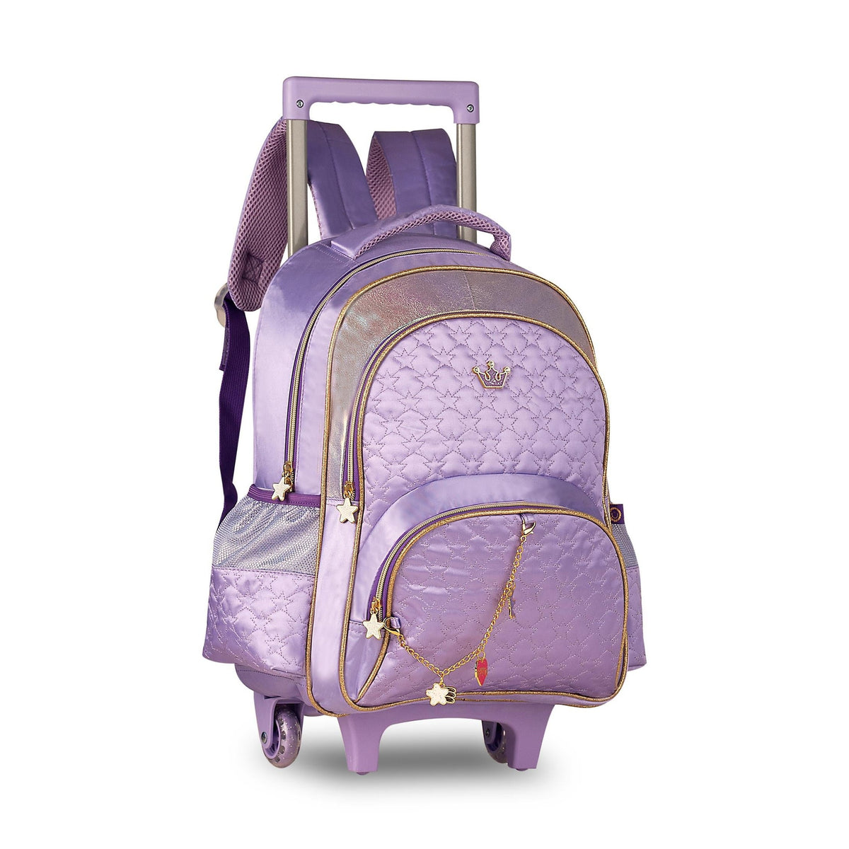 Mochila com trolley Sweet Queen Roxo 40Cm - Papelaria Encantada