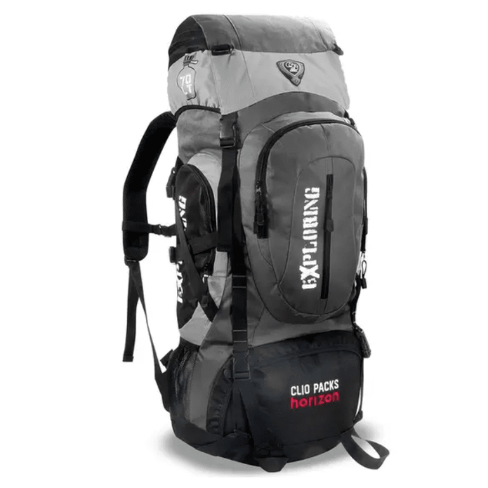 Mochila de trail impermeável 75L Cinza - Papelaria Encantada