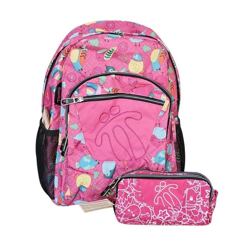 Mochila e estojo duplo TOTTO Acuarela 1IF - Papelaria Encantada