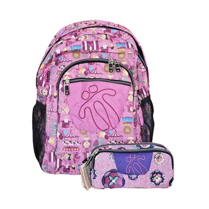 Mochila e estojo duplo TOTTO Acuarela - Papelaria Encantada