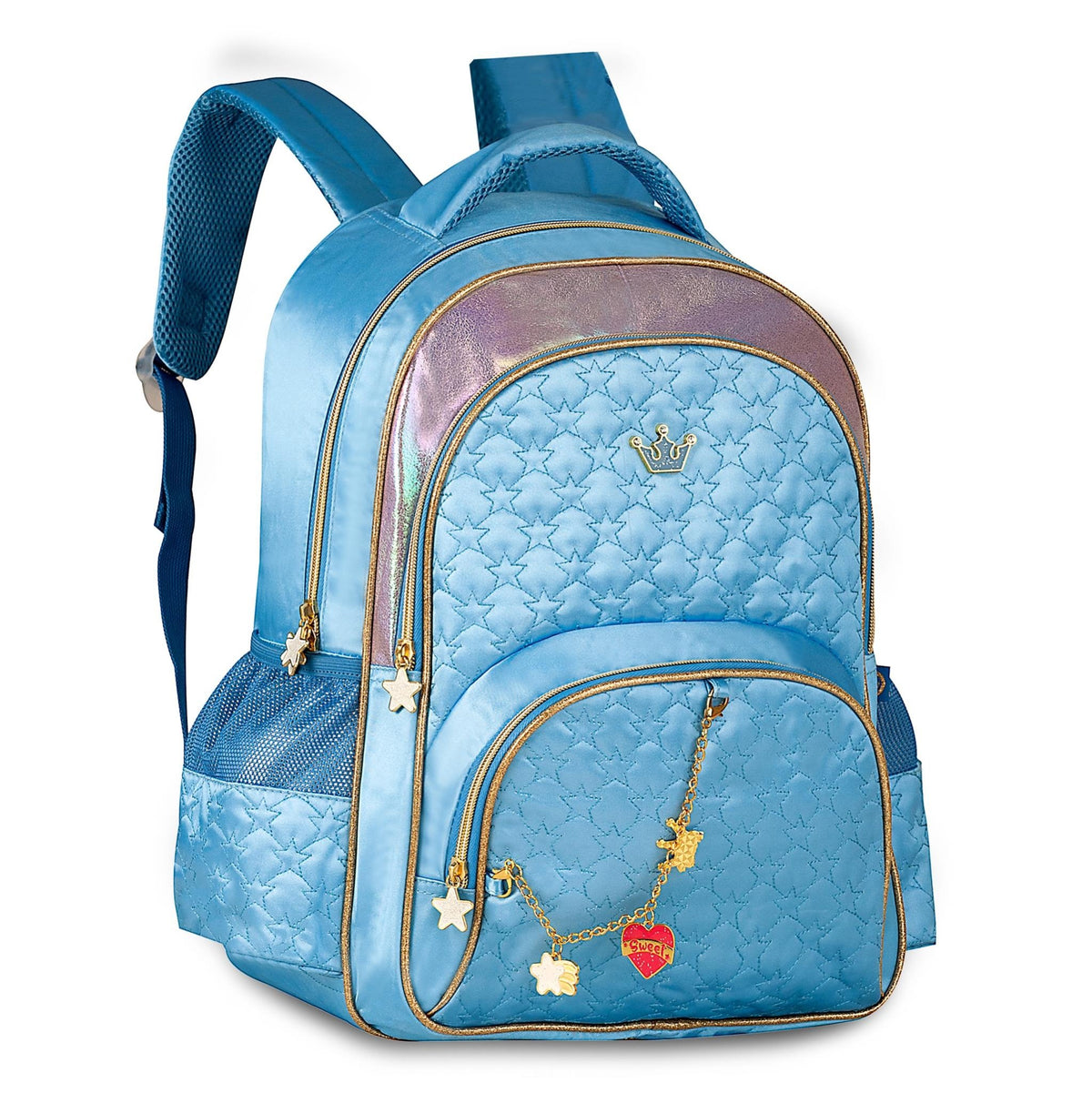 Mochila Escolar sweet queen 41CM Azul - Papelaria Encantada