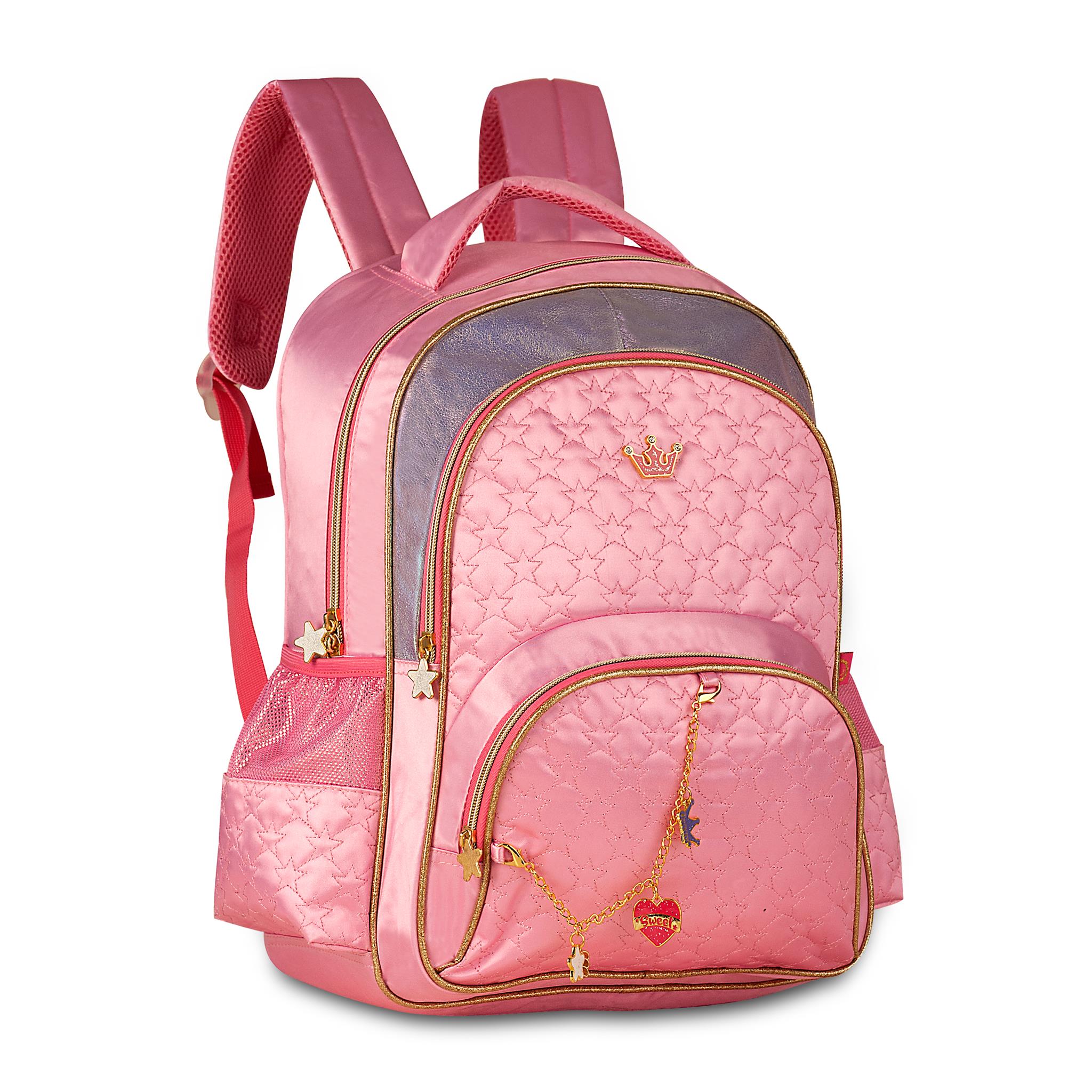 Mochila Escolar sweet queen 41CM Rosa - Papelaria Encantada