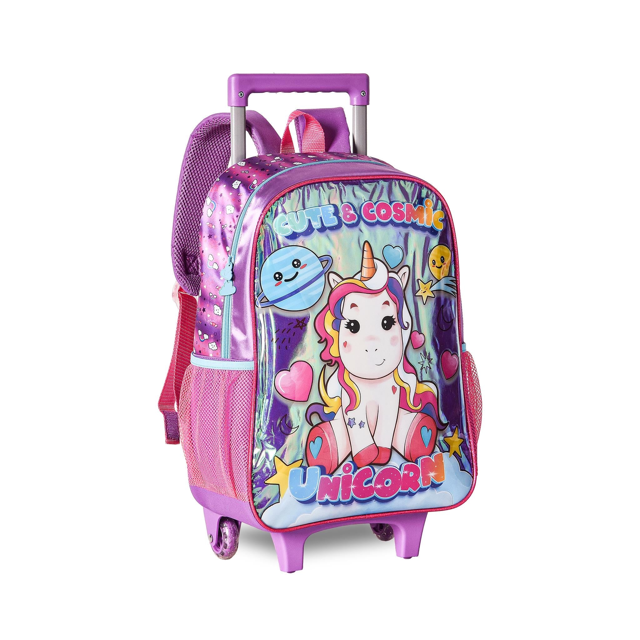 Mochila escolar Trolley Unicórnio 41cm - Papelaria Encantada