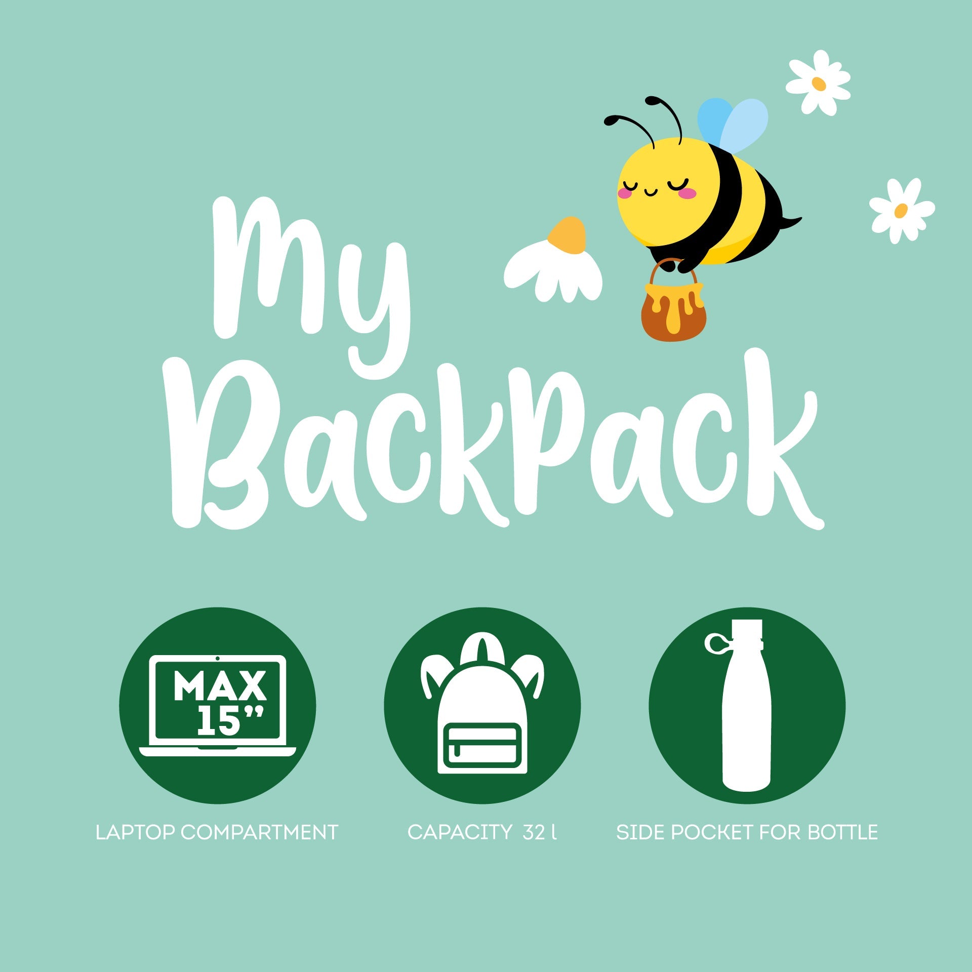 Mochila Legami - Abelha - Papelaria Encantada