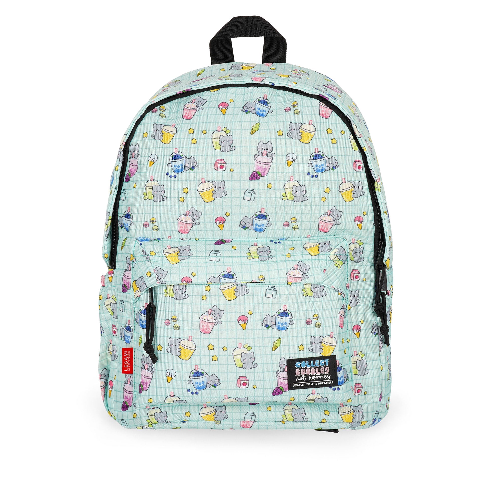 Mochila Legami Gato Bubble Tea - Papelaria Encantada