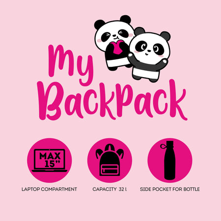Mochila Legami - Panda - Papelaria Encantada