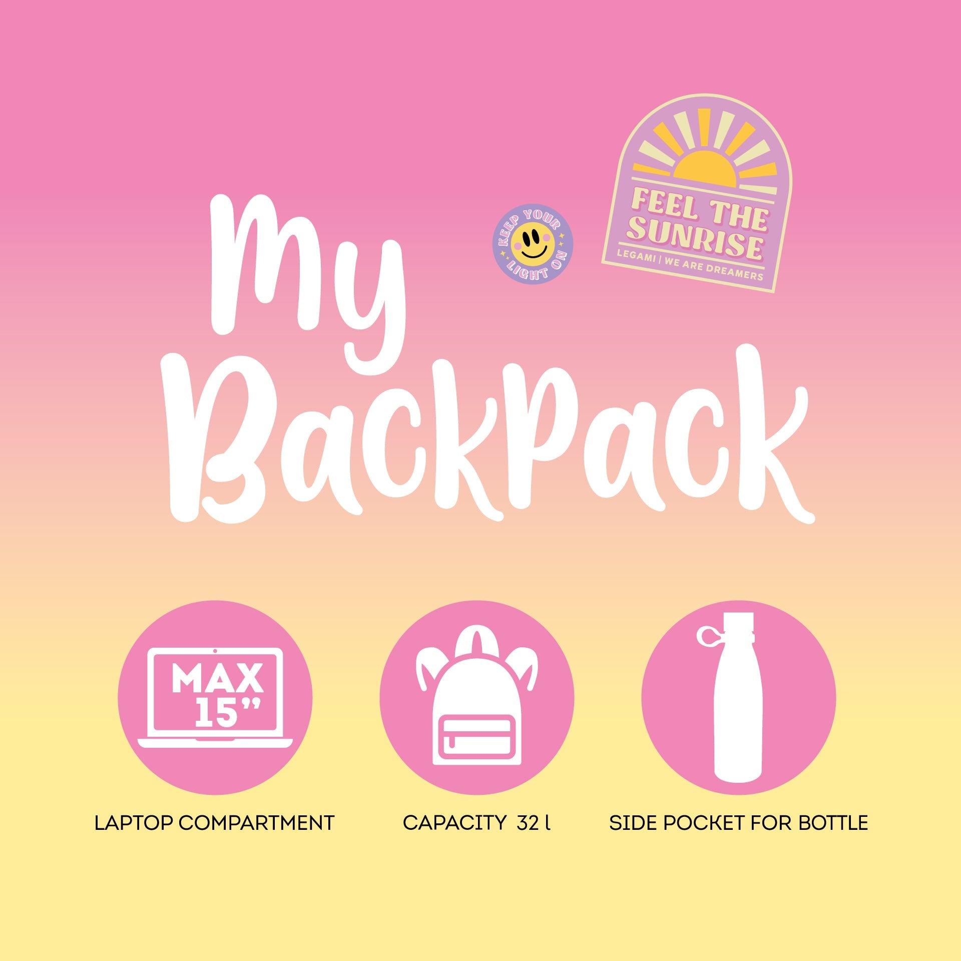 Mochila Legami Sunrise Lover - Papelaria Encantada