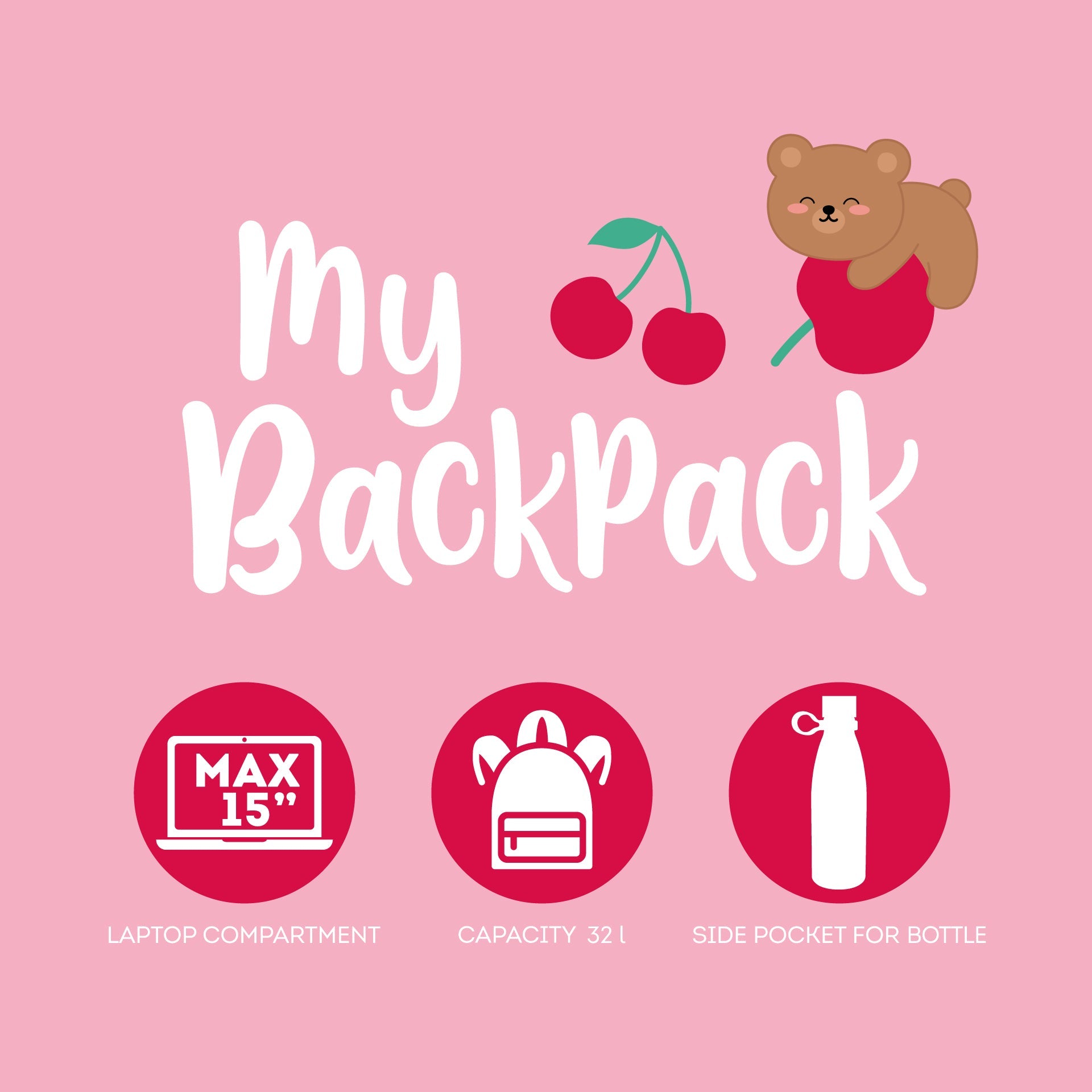 Mochila Legami - Urso - Papelaria Encantada