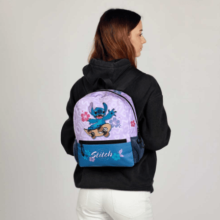Mochila Lilás Skate Doce Lilo e Stitch - Papelaria Encantada
