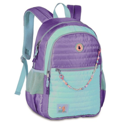 Mochila Luluca Roxo claro / verde claro - Papelaria Encantada