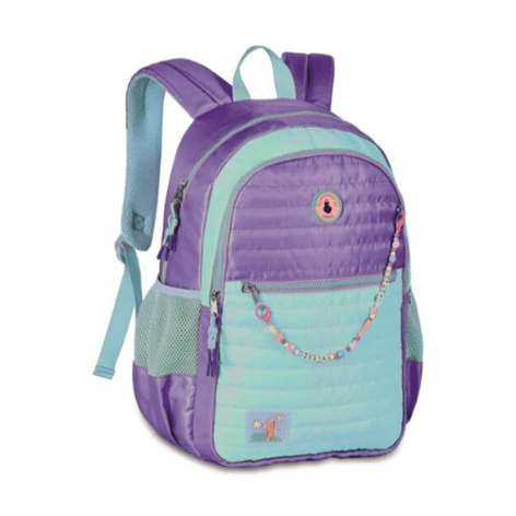 Mochila Luluca Roxo claro / verde claro - Papelaria Encantada