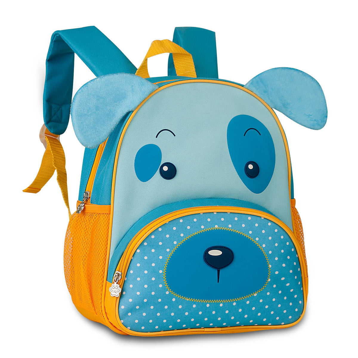 Mochila pré - escolar Cão azul/amarelo33cm - Papelaria Encantada