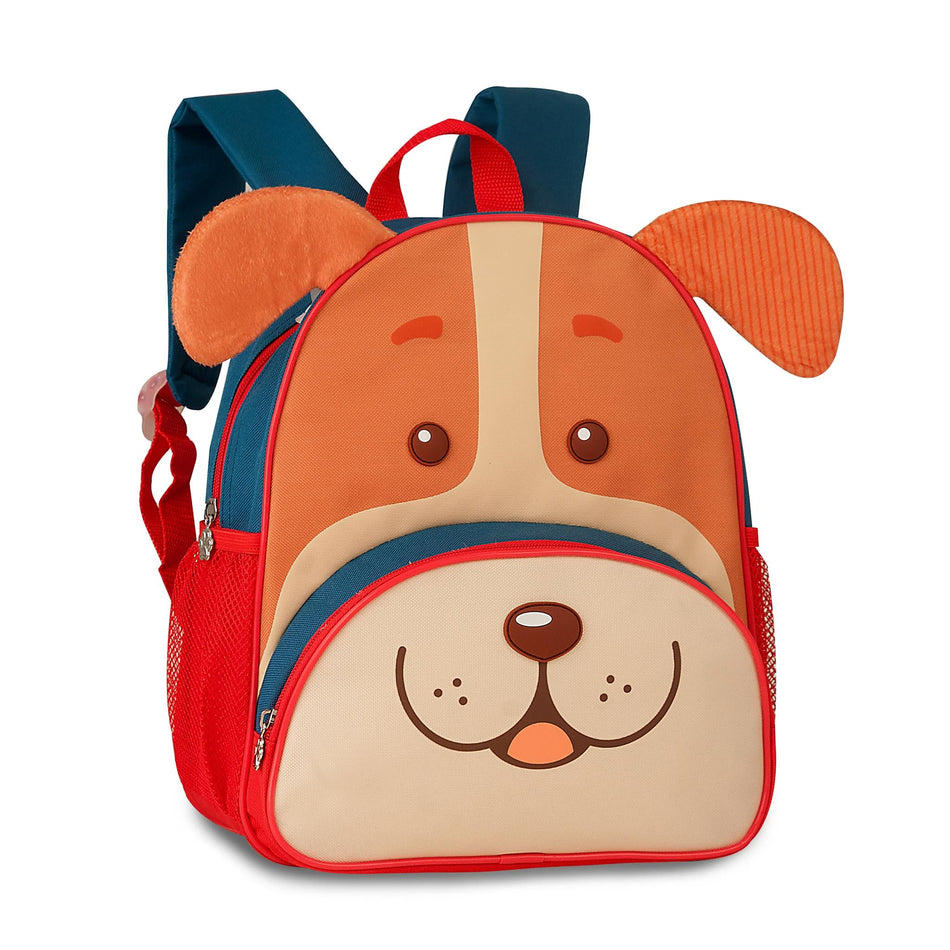 Mochila pré - escolar Cão Laranja 33cm - Papelaria Encantada