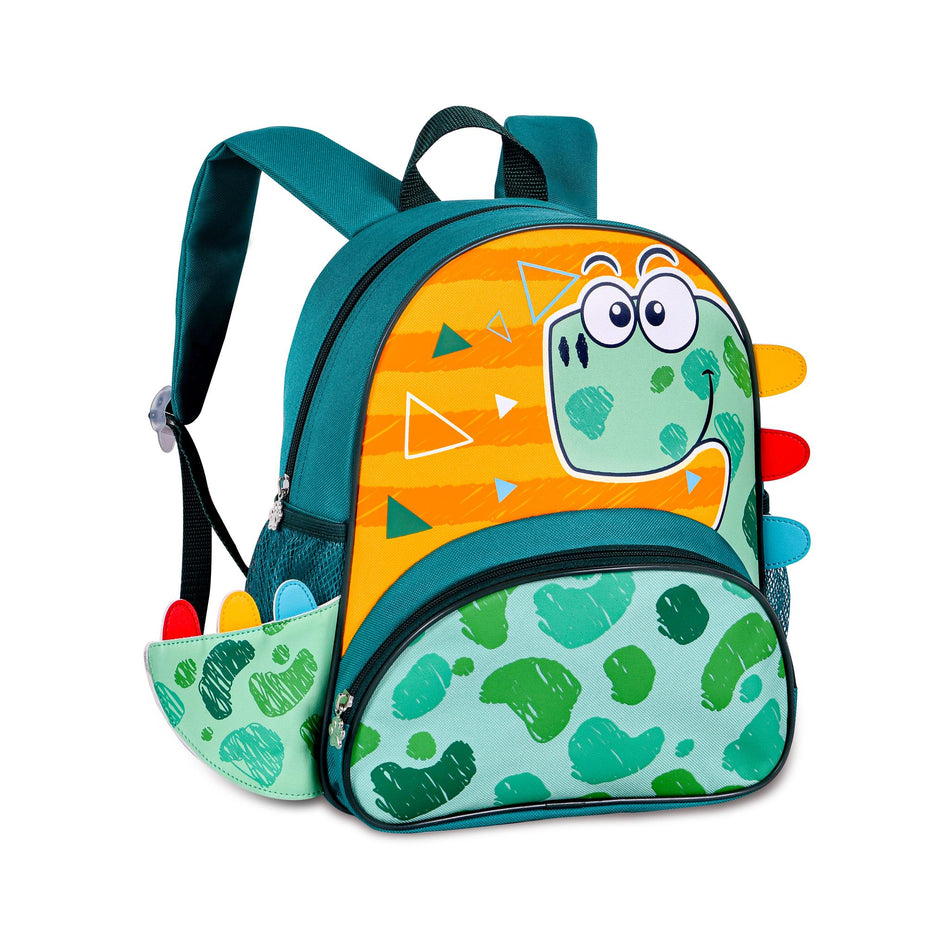 Mochila pré - escolar Dinossauro Verde 33cm - Papelaria Encantada