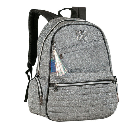 Mochila Rebecca bonbon 43cm Cinza brilhante - Papelaria Encantada