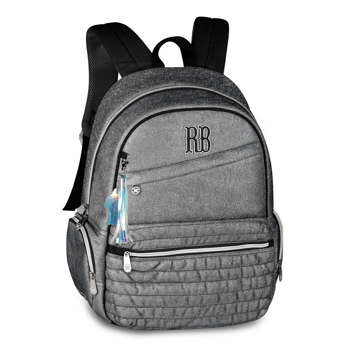 Mochila Rebecca bonbon 43cm Cinza brilhante - Papelaria Encantada
