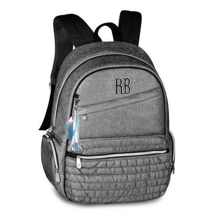 Mochila Rebecca bonbon 43cm Cinza brilhante - Papelaria Encantada