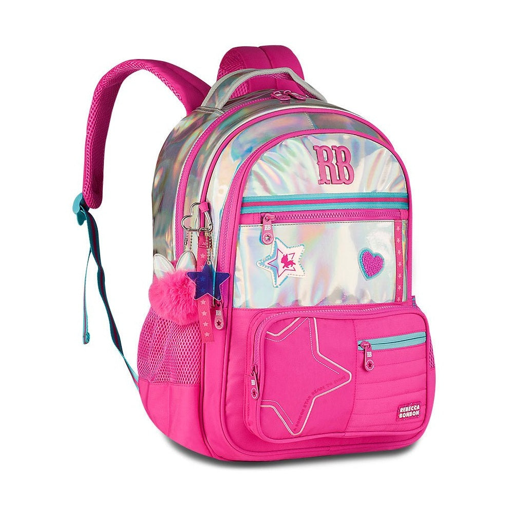 Mochila Rebecca bonbon 43Cm Rosa - Papelaria Encantada