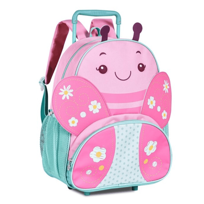 Mochila Trolley pré-escolar Borboleta 33cm - Papelaria Encantada