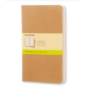 Moleskine Cahier Kraft conjunto de 3 13x21 liso - Papelaria Encantada