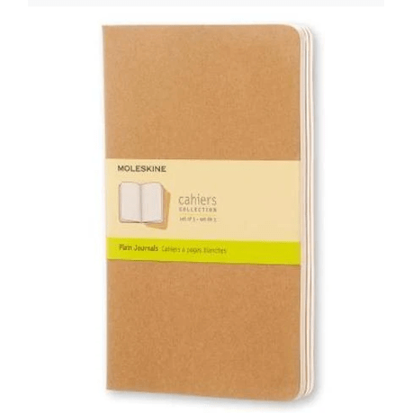 Moleskine Cahier Kraft conjunto de 3 13x21 liso - Papelaria Encantada
