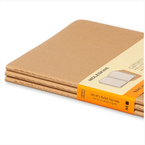 Moleskine Cahier Kraft conjunto de 3 13x21 pautado - Papelaria Encantada